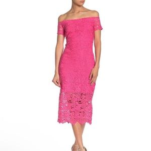 Marina pink lace sheath dress NWT